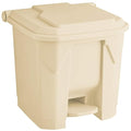 PRO&Family 32 Qt. / 8 Gallon Beige Rectangular Step-On Trash Can. Trash Bin Waste Basket Garbage Bin Recycle Bin Kitchen Garbage Can with Lid Recycle Bin