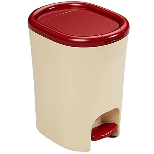 Trash can with lid, Plastic Trash can with Foot Pedal, Suitable for Dining Room, Bedroom, Living Room, Indoor and Outdoor(C,15L)