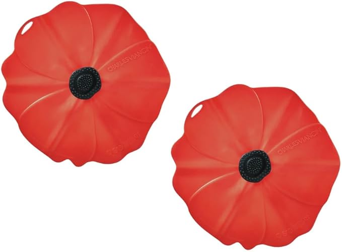 Charles Viancin - Poppy Silicone Lid for Food Storage and Cooking - Airtight Seal on Any Smooth Rim Surface - BPA-Free - Oven, Microwave, Freezer, Stovetop and Dishwasher Safe (Drink Covers)