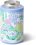 Swig Life Standard Can Cooler, 12oz Insulated Bottle & Can Holder, Stainless Steel Cooler, Covers for Standard 12 oz Beer Bottles, Beach Accessories for Women in Sea Swirl