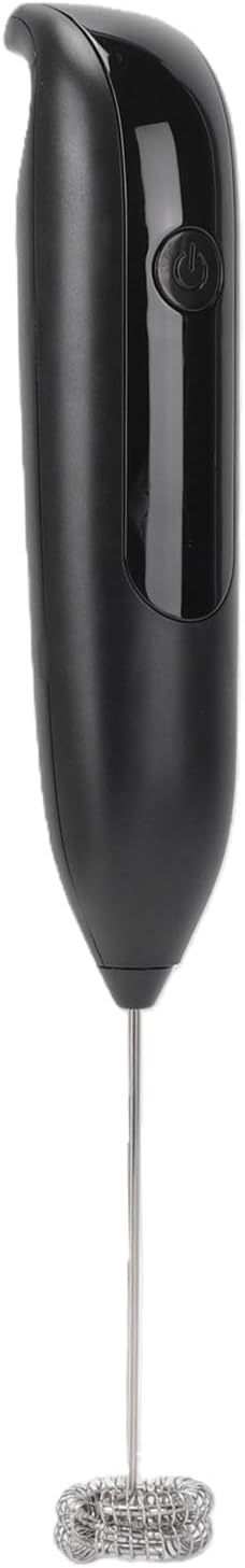 AMONIDA Handheld Milk Frother Wand, Electric Milk Foamer, Cordless USB Rechargeable Drink Mixer with One Button Operation, Ideal for Coffee Hot Chocolate Protein Foam (Black)