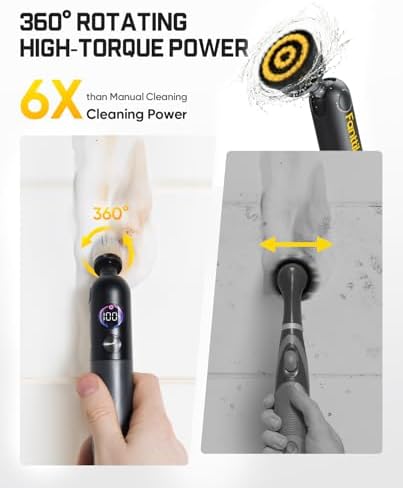 Fanttik Flip G10 Nano HomeCare Cordless Electric Spin Scrubber & 4 PCS Replacement Brush Heads