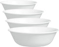 Corelle Vitrelle 4-Pieces 18-Oz Soup/Cereal Bowls Chip & Crack Resistant Glass Dinnerware Set Bowls,Winter Frost White,(Pack of 4)