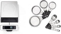 OXO Good Grips 11-Pound Stainless Steel Food Scale with Pull-Out Display & Good Grips 8 Piece Stainless Steel Measuring Cups and Spoons Set