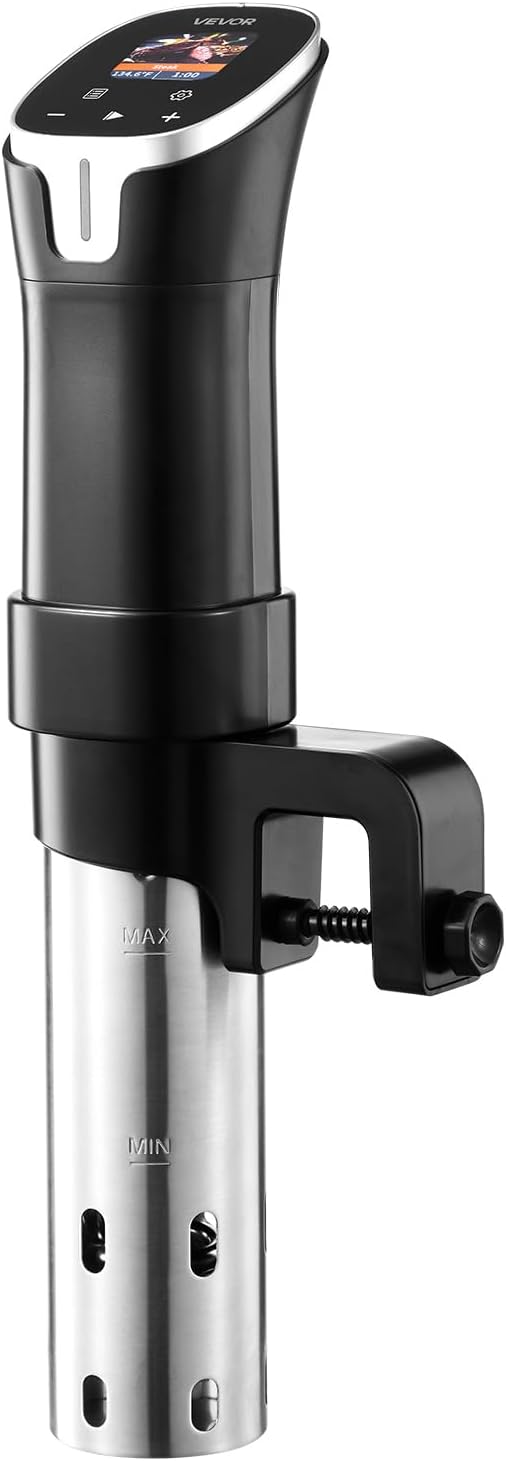 VEVOR Sous Vide Precision Cooker, 1100W Sous-Vide Cooking Machine, WIFI Immersion Circulator with 10 Preset Recipes, LCD Touchscreen, Fast-Heating, Accurate Temperature & Timer, App Control