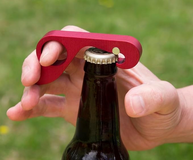 GrabOpener One-handed Bottle Opener in Satin Red