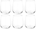 KOXIN-KARLU Classic 18-ounce Acrylic Stemless Wine Glasses, Unbreakable Mixed Drinkware Plastic Tumbler, set of 6 Clear