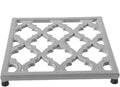 JOGREFUL Cast Iron Trivet Mats, Kitchen Pot Holders to Portect Table/Countertops, Heat Resistant Mats for Teapot/Hot Dishers/Plates, Vintage Mats with Weighted-Base, Gray