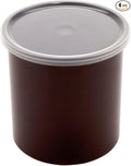 G.E.T. CR-0120-RB-EC Round Food Storage Crock w/ Lid, 1.2 Quart, Reddish Brown (Set of 4)