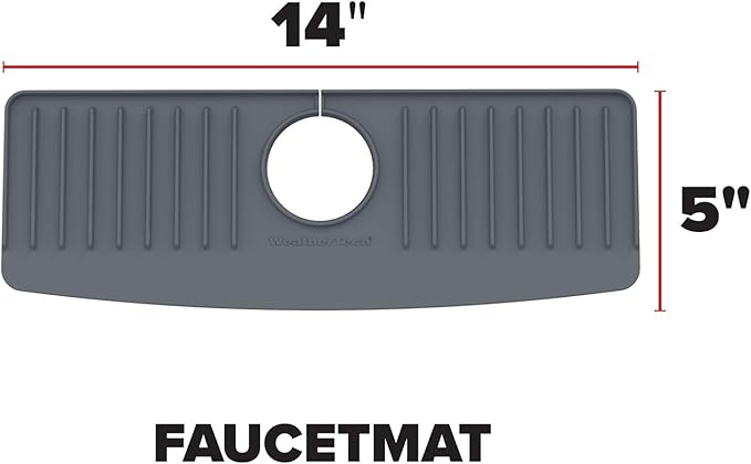 WeatherTech FaucetMat - Protect Your Kitchen & Bathroom Countertops - Light Grey/Pebble