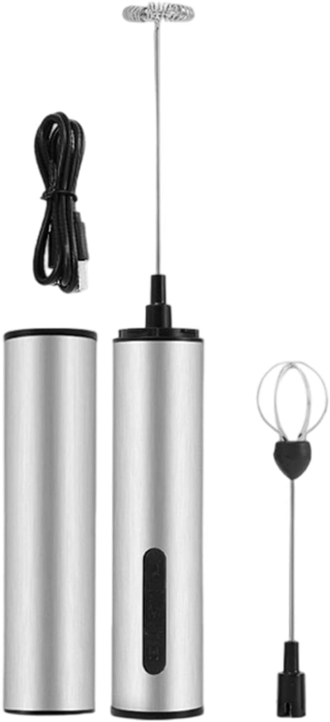Rechargeable Milk Frother Handheld Electric Foam Maker Whisk Drink Mixer Foamer for Latte Cappuccino Ergonomic Design Hand Mixer