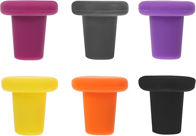ULTECHNOVO 24pcs Silicone Wine Stoppers Reusable Beverage Bottle Sealers for Wine Beer and More Airtight Food-grade Silicone Deep
