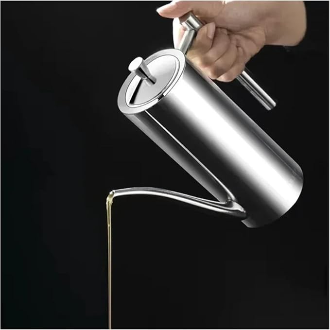 500/700ml Oil Pot 304 Stainless Steel Leak proof Vinegar Oil Bottle Storage Container Home Kitchen Utensils(Straight-500ml)