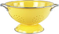 Reston Lloyd, 3 Quart Powder Coated Steel Kitchen Strainer Basket for draining Pasta, Vegetable and Fruit, Chrome Handles and Wide Stable Base, Lemon