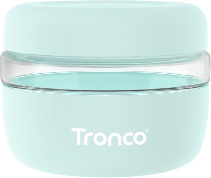 Tronco 16 oz Glass Food Storage & Lunch Bowl Containers with Airtight Lids | Leak & Spill Proof Meal Prep Container & Food Storage Jar for Lunch, Salad, Oats, Soup, BPA-Free, Microwave & Dishwasher Safe