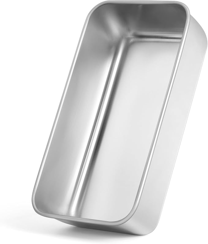 Leonyo Non-Toxic 9x5IN Stainless Steel Loaf Pan for Baking Bread | Metal Sandwich Bread Loaf Pans, Bread Pan Tins for Homemade Meatloaf Cakes Brownies Lasagnas, Dishwasher Oven Safe
