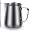 Milk Frothing Pitcher, Thicker Version 600ml 20oz Steaming Pitchers Stainless Steel Milk Coffee Cappuccino Latte Art Barista Steam Pitchers Milk Jug Cup with Decorating Pen