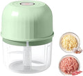 Electric Garlic Chopper, Mini Portable Veggie Chopper Garlic Grinder Onion Choppers, Wireless Electric Food Chopper Tool for Mashing Onion, Garlic, Chili, Ginger (Light Green)