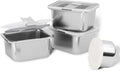 Bakpoco Stainless Steel Snack Lunch Containers for Kids, 3 Packs 12 oz Leak-Proof Lunch Box Containers, Microwave-Safe, Convenient Metal Small Food Storage Container with Lid for School, Work