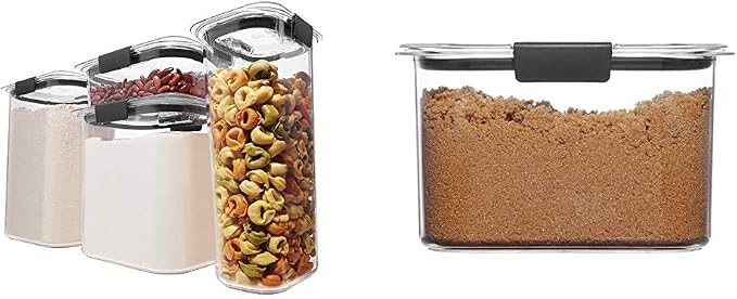 Rubbermaid Brilliance Food Storage Containers Set with Lids (4 Pieces) | Rubbermaid Brown Sugar Container