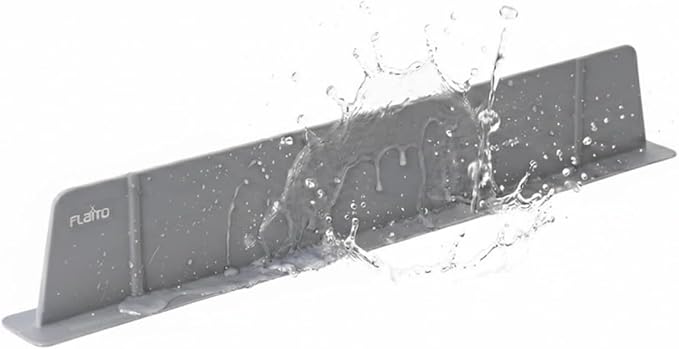 carrotez Silicone Kitchen Sink Splash Guard for Faucet — Silicone Water Splash Guard Mat, Quick Suction Setup, Gray(20.5 x 1.8 x 2.75")