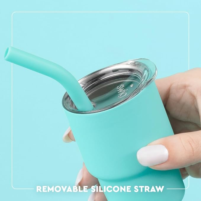 Swig Life Swig Shots Insulated Tumbler 2oz, Stainless Steel Mini Tumbler with Lid and Silicone Straw, Double Wall & Vacuum Sealed, Mini Tumblers for Shots (Spring Chick)