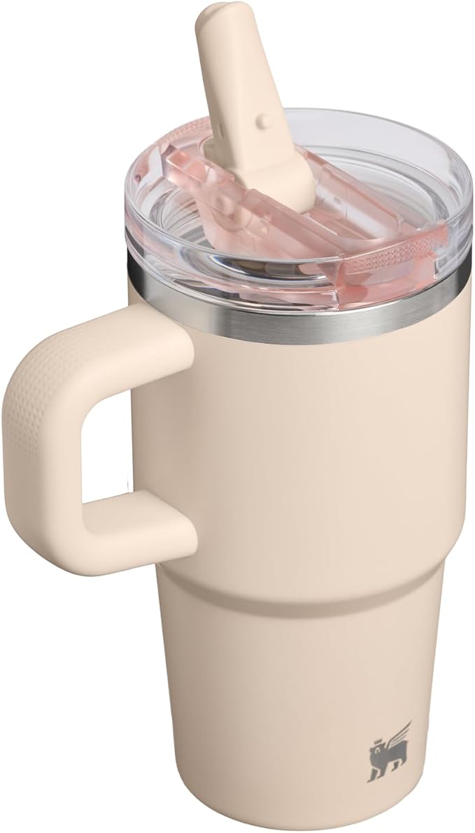 STANLEY Quencher ProTour Flip Straw Tumbler with Leakproof Lid 20 oz | Built-in Straw and Handle | Cup Holder Compatible for Travel | insulated Stainless Steel Cup | BPA-Free | Champagne