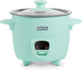 Dash Mini Rice Cooker | Small Rice Maker, 2 Cups Cooked / 1 Cup Uncooked, Ceramic Nonstick Removable Pot, Keep Warm Function, Compact and Portable for Dorm, Travel, Single Serve, Aqua