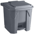 PRO&Family 32 Qt. / 8 Gallon Gray Rectangular Step-On Trash Can. Trash Bin Waste Basket Garbage Bin Recycle Bin Kitchen Garbage Can with Lid Recycle Bin