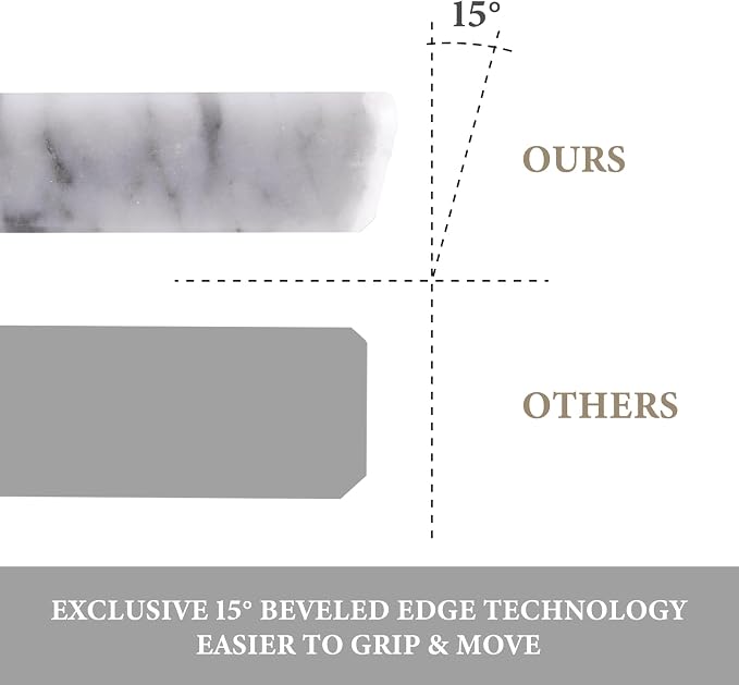 Koville Italian Carrara Marble Cutting Board for Kitchen, 16x20inch Extra Large Hand Crafted Marble Slab for Cheese, Charcuterie, Pastry Board - Wedding Gift, House Warming Gift