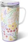 Swig Life 22oz Travel Mug, Insulated Tumbler with Handle and Lid, Cup Holder Friendly, Dishwasher Safe, Stainless Steel, Travel Coffee Cup, Insulated Mug with Lid (Fresh Cut)