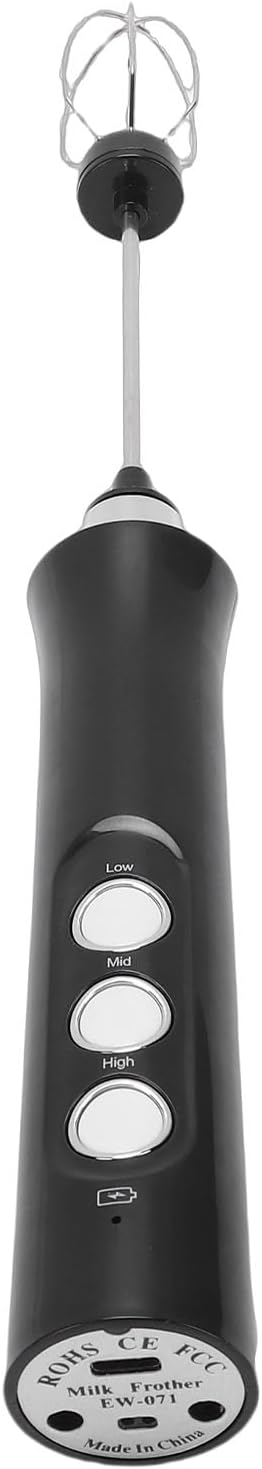 Rechargeable Milk Frother, Handheld Electric Whisk with Stand, 1200mAh Battery Drink Mixer for Coffee, Egg & Drink Mixing