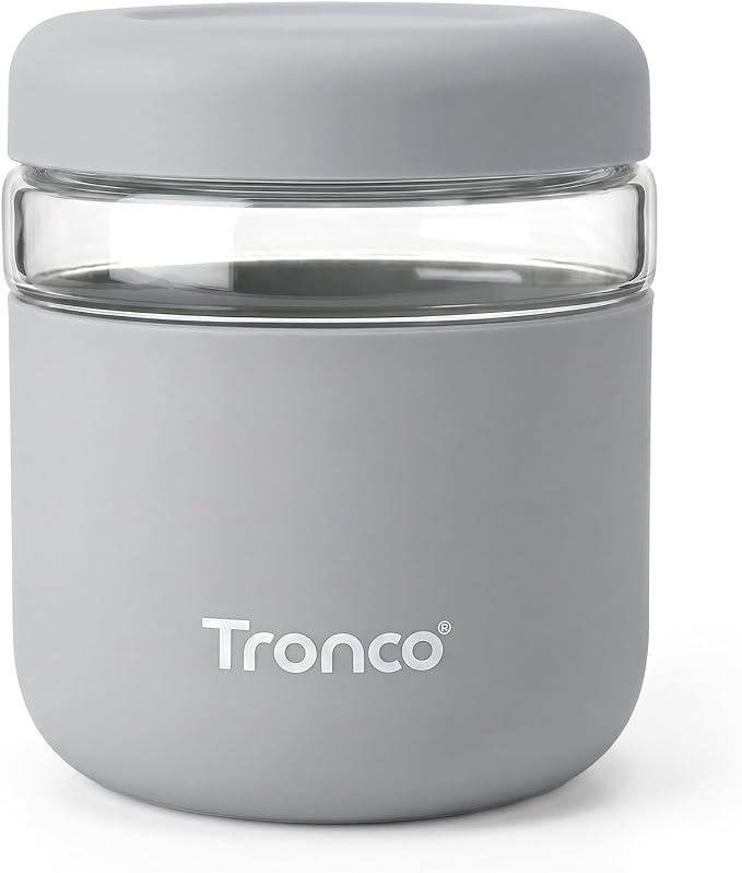 Tronco 32 oz Glass Food Storage & Lunch Bowl Containers with Airtight Lids | Leak & Spill Proof Meal Prep Container with Silicone Sleeve, Microwave & Dishwasher Safe, Soup & Stew, Office Lunch,BPA-Free