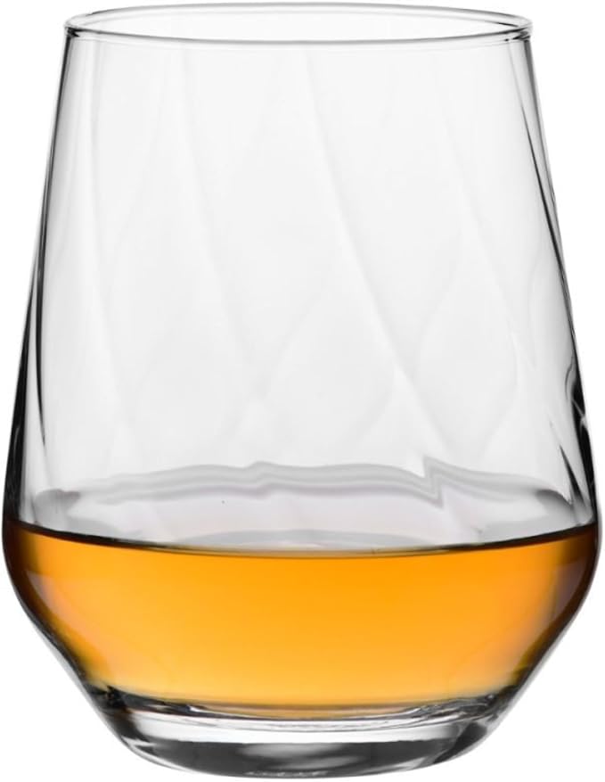 Krosno Textured Drinking Glasses ,Set of 3, Water and Juice, Wine and Cocktails,14,54 fl. oz, Splendour LUMI Collection, Ideal for Everyday Use, Drinking Glasses, Dishwasher Safe, Made in Europe