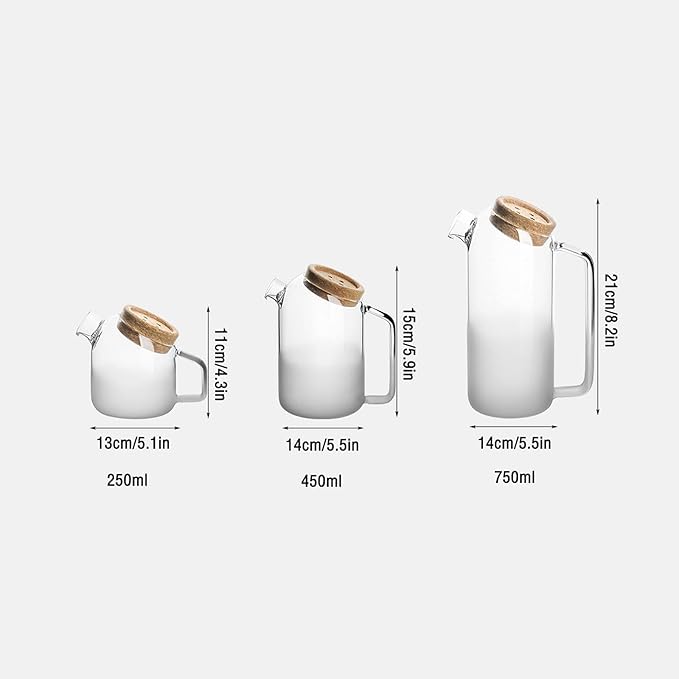 Water Pitcher Creative Glass Pitcher Heat-Resistant High Borosilicate Glass Carafe with Handle for Milk, Juice and Homemade Beverages Iced Tea Pitcher (Size : CH)