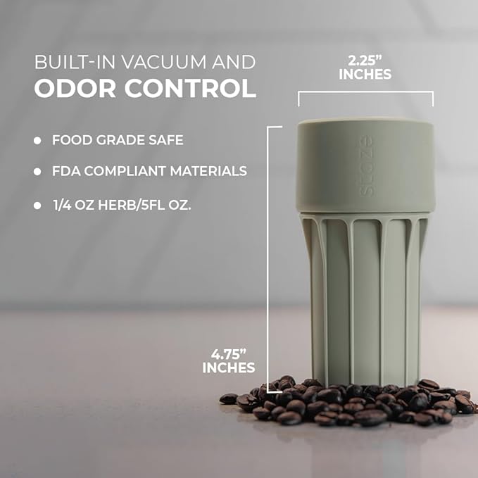 Staze Air Tight Smell Proof Container (148ml) – Vacuum Seal Jar with UV Protection, Waterproof Food Storage Canister, Portable Small Smell Proof Jar for Coffee, Herb, Spice & Gummies - (OG Trio)