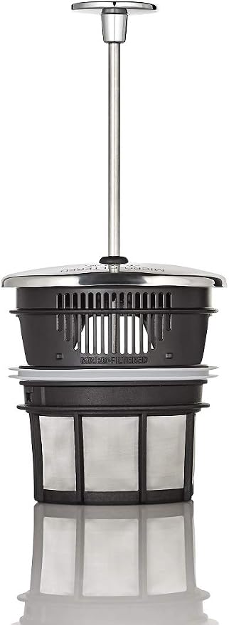 ESPRO Pro P7 Brushed Stainless Steel 304 French Press Coffee Maker for Dad, Patented Double Walled Micro-Filter, Insulated Grit-Free Brew, Heat Resistant BPA Free, 32oz