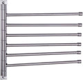 GERZWY Bathroom Swing Arm Towel Bars Wall Mount Bath Towel Rack with 6 Arms Hanger Towel Holder Organizer Brushed Stainless Steel HYG06-LS