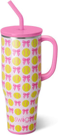 Swiglife 40oz Mega Mug, 40 oz Tumbler with Handle and Straw, Cup Holder Friendly, Dishwasher Safe, Stainless Steel Tumbler, Softball Gifts, Softball Water Bottle (Pitch Hit Run)