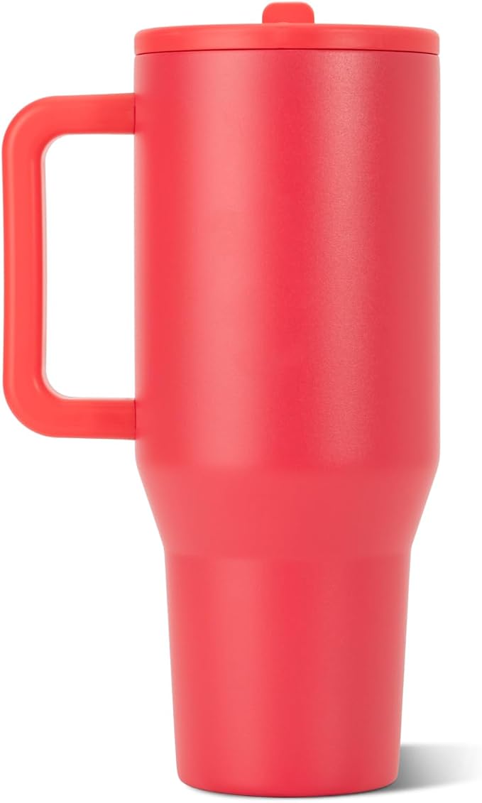 HydroJug Traveler 40oz, Insulated Tumbler with Handle & Straw, Fruit Punch