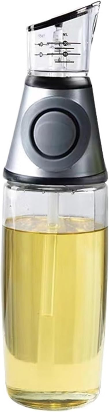 Sprayer Superior Clear Glass Vinegar Jug Dispenser Oil Meter Kitchen Large Opening Filling Cleaning 250/500 ML(500ML silver)