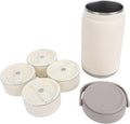 Insulated Food Jar, 304 Stainless Steel Portable Vacuum Hot Food Lunch Box for Adults Students Kids, Leakproof Bento Box Container for Camping Hotel, Wide Opening (Grey 4 Compartment)