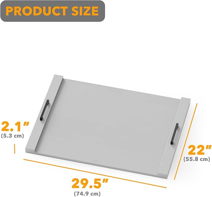 SpaceAid Noodle Board Stove Kitchen Cover with Handles, Top Covers for Gas Burners and Electric Stove, Oven Decor Accessories Wood Tray for Countertop, Gray Bamboo