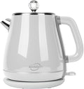 Retro Electric Tea Kettle 1.8L, BPA Free, Stainless Steel Electric Hot Water Kettle for Boiling Water, 1350W Fast Boil, Automatic Shut Off, Boil-Dry Protection,Pearl White