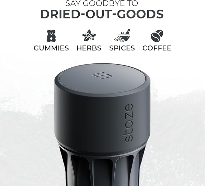 Staze Air Tight Smell Proof Container (148ml) – Vacuum Seal Jar with UV Protection, Waterproof Food Storage Canister, Portable Small Smell Proof Jar for Coffee, Herb, Spice & Gummies - Slate