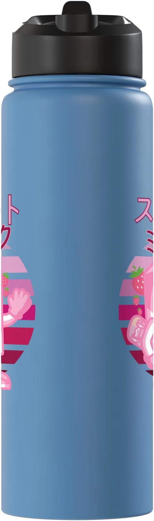 Retro 90s Japanese Skateboarding Strawberry Milkshake Carton Stainless Steel Insulated Water Bottle
