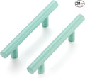 Ravinte 24 Pack | 5 Inch Cabinet Pulls Green Stainless Steel Kitchen Drawer Pulls Cabinet Handles 5 InchLength, 3 Inch Hole Center