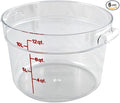 Cambro Food Storage Container (6 Pack) - Round Series - 12 QT (Quart) - Commercial Grade for Food Prep (Clear)