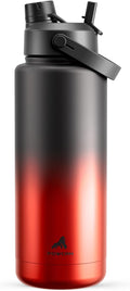 POWCAN 40 oz Insulated Water Bottle with 2-in-1 Straw and Spout Lid, Keep Cold 24H, Leak-Proof, BPA-Free, Double Wall Stainless Steel Water Bottle for Sports, Gym, Travel, Gift, and School (Ace)