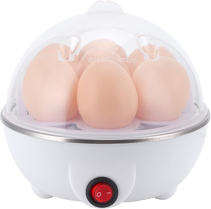 Ejoyous Egg Cooker, Electric 7 Eggs Capacity Hard Boiled Egg Boiler Steamer Poacher (US Plug 110V)